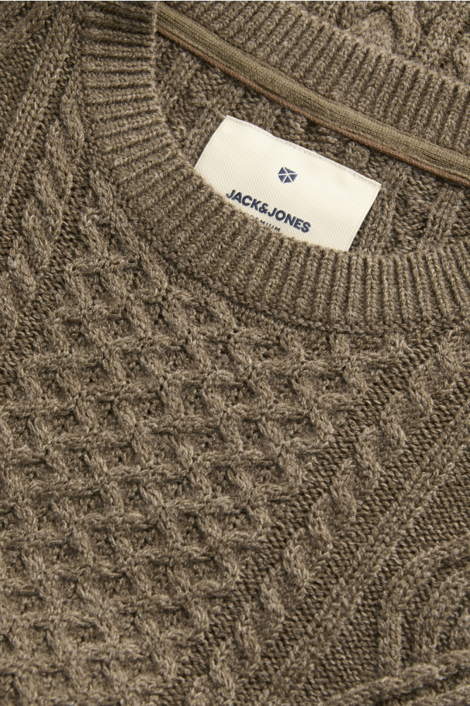 JPRBLUSEAN KNIT CABLE CREW NECK SN 12283486 MALT BALL/MELANGE